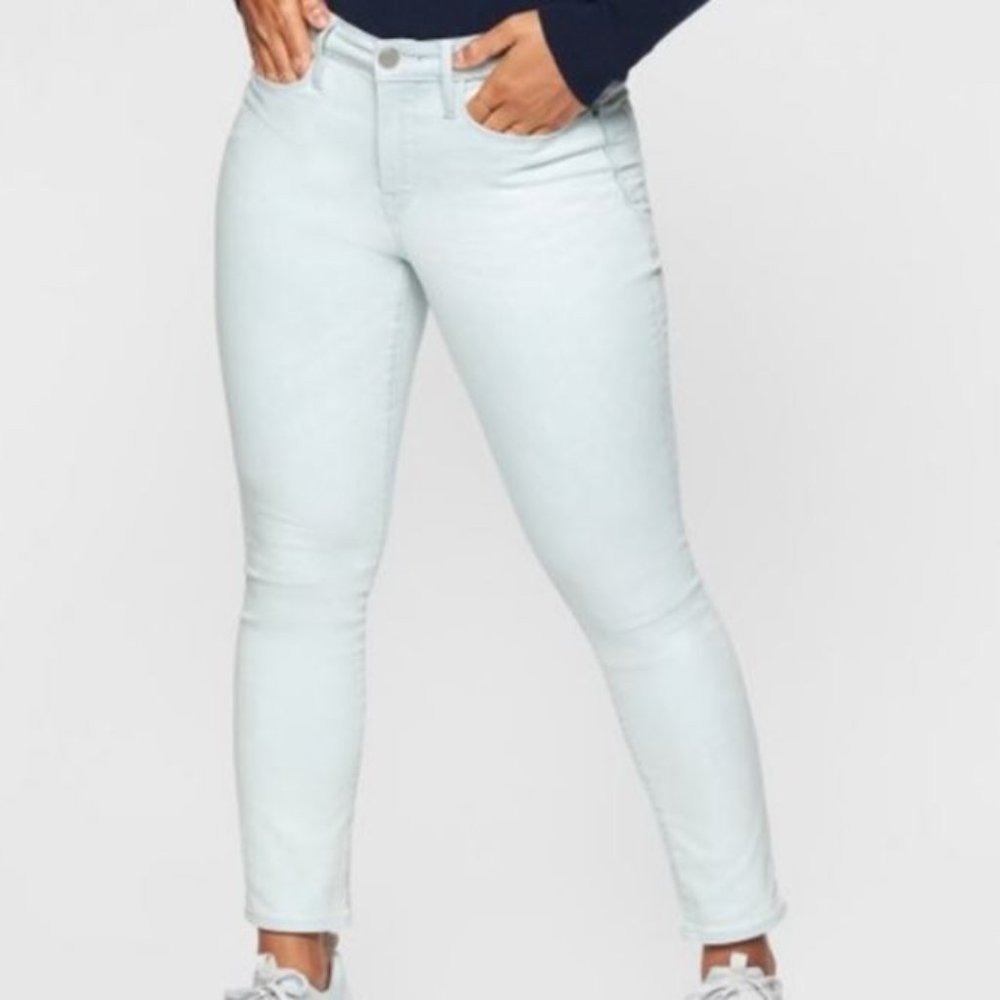 Athleta Sculptek Bicayne Wash Light Blue Stretch Skinny Jeans Size 10